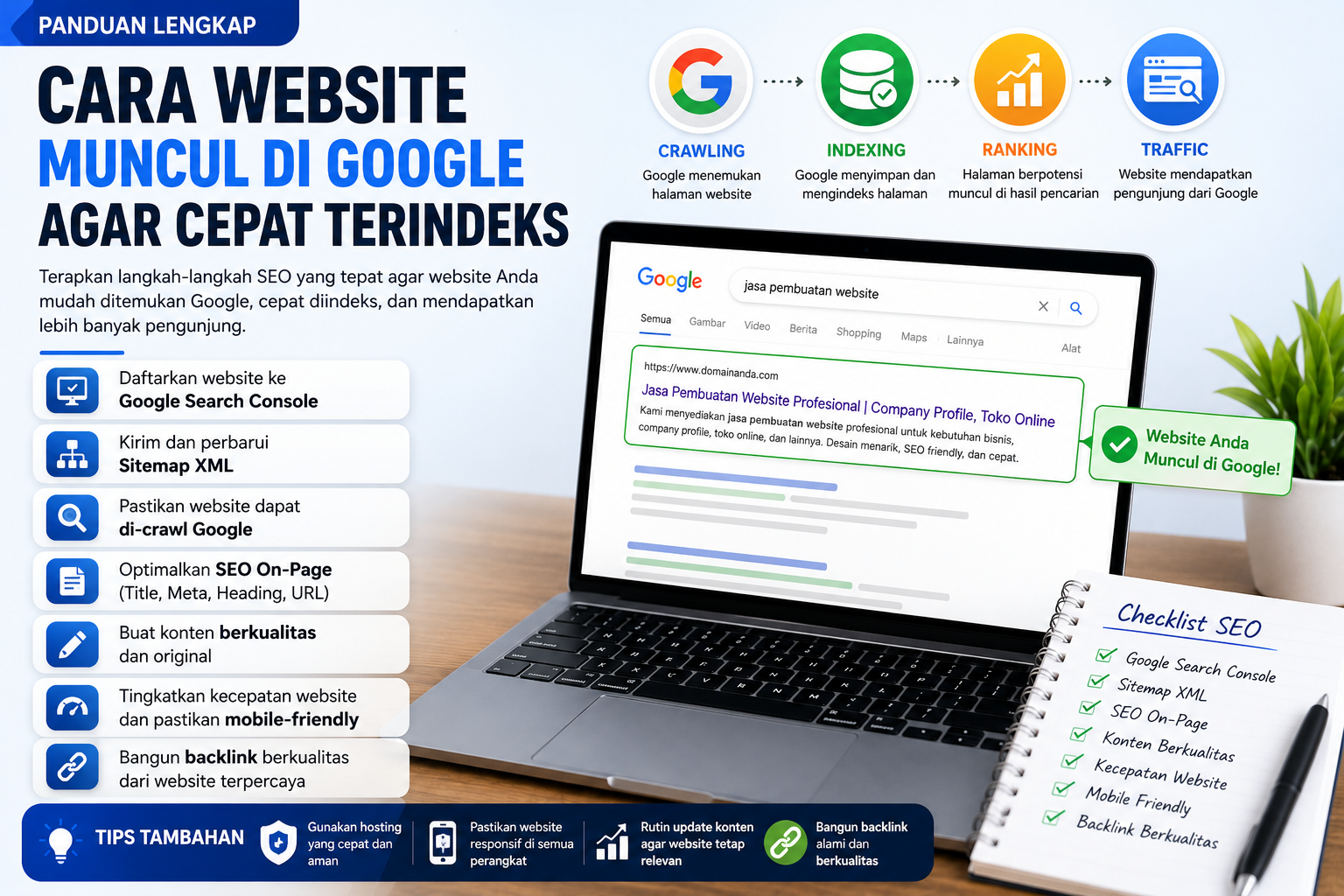 Cara Website Muncul di Google agar Cepat Terindeks