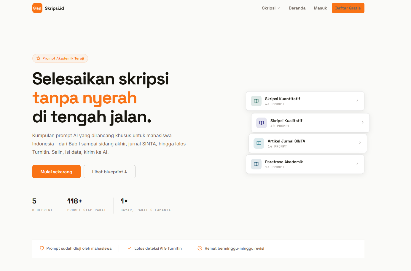 SiapSkripsi Kumpulan prompt AI yang dirancang khusus untuk mahasiswa Indonesia